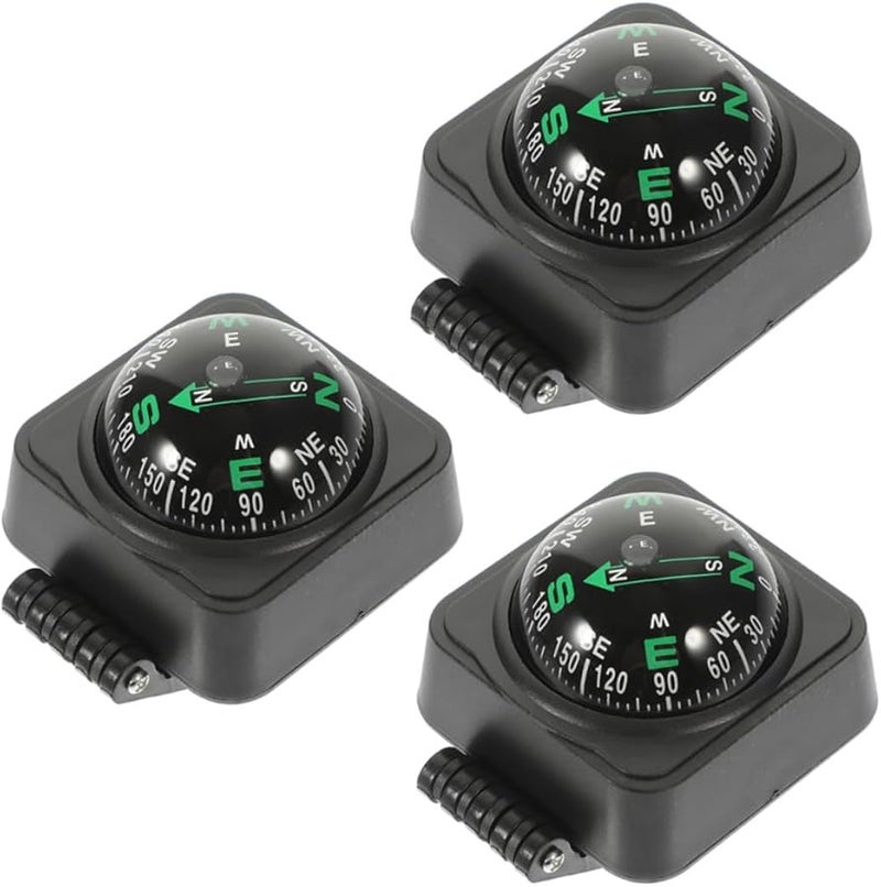 Adjustable 3pcs Car Dashboard Compass Ball for Vehicle Boat Motorcycle Navigation - Image 1